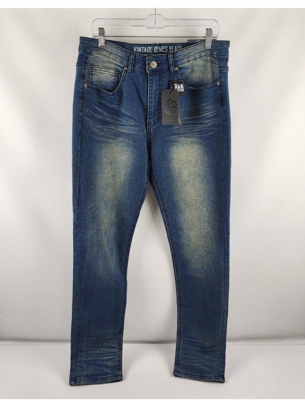 Vintage Genes Black Jeans Mens 32x32 Blue Slim Fit Denim NWT